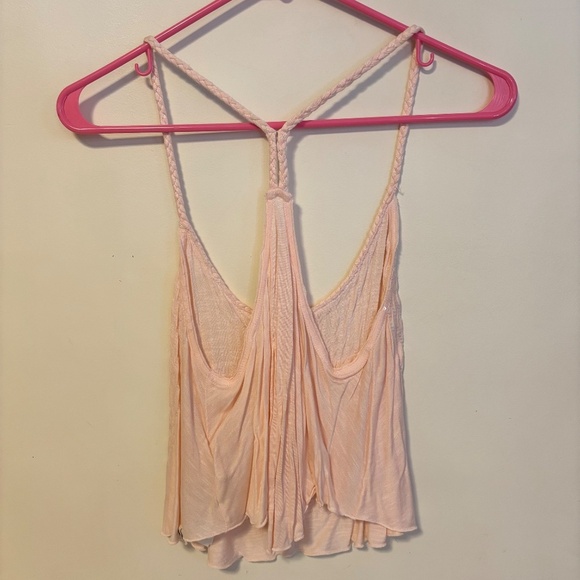 Abercrombie & Fitch Y2K Sequin Racerback Crop Tank Top Braid Trim Pink Size S - Picture 3 of 4